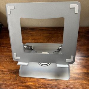 Silver Rotating Labtop Stand - Sturdy Metal